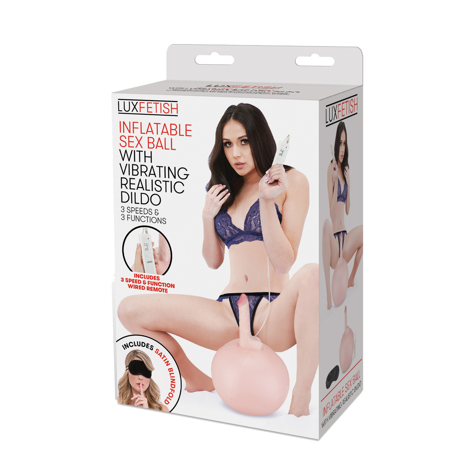 LUX FETISH Inflatable Sex Ball With Vibrating Realistic Dildo