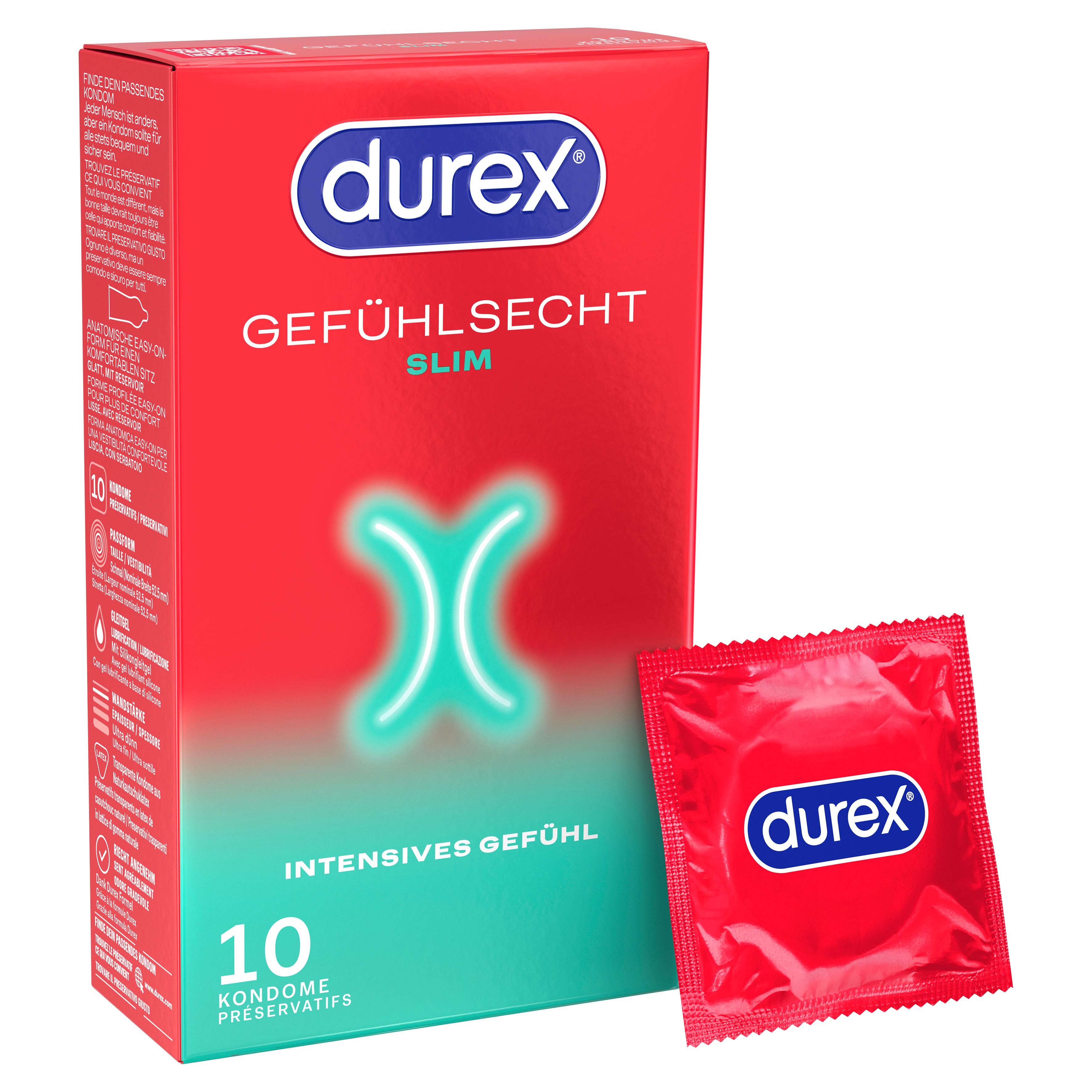 DUREX Gefühlsecht Slim 10 St. 