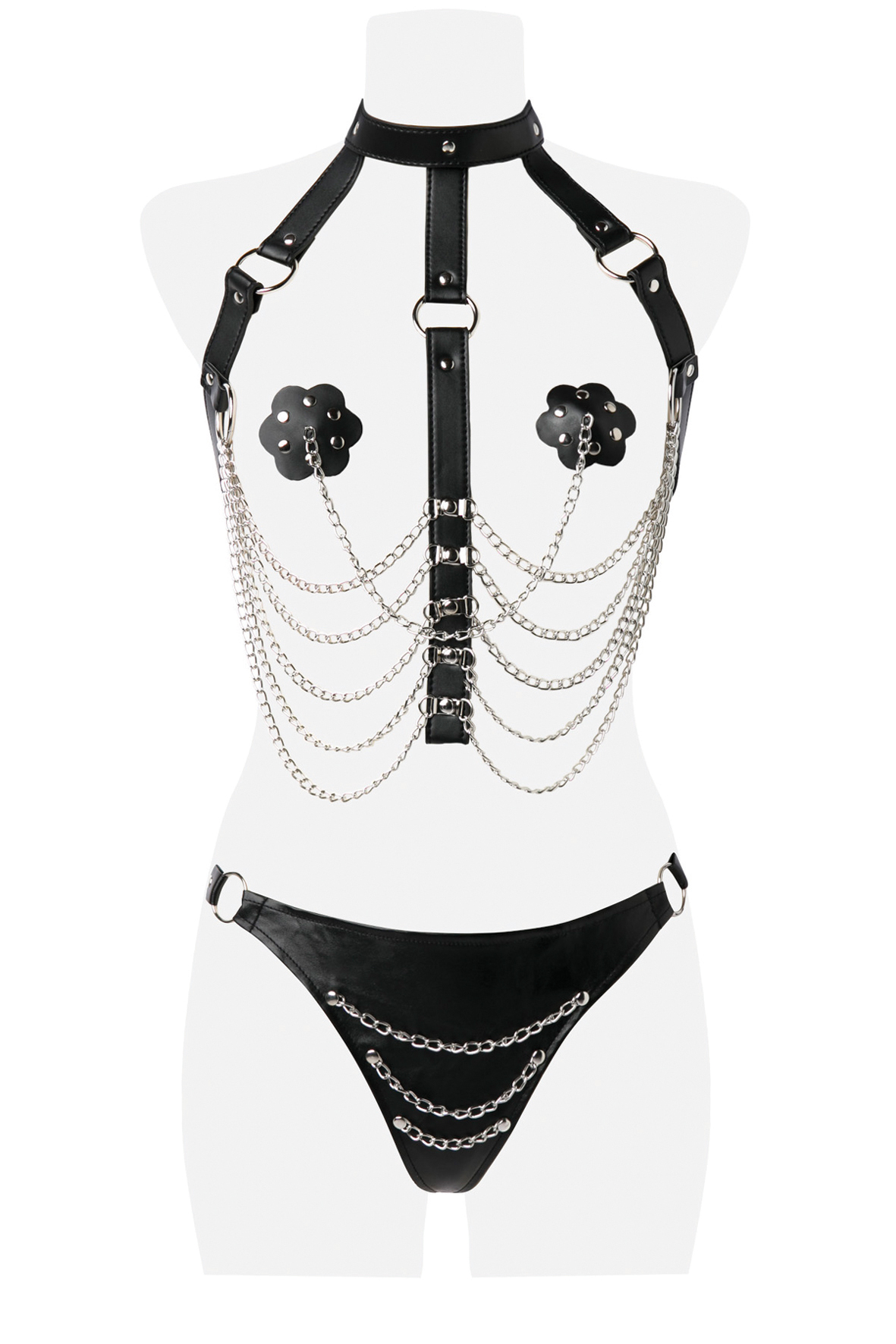 GREY VELVET 3-teiliges Kettenharness-Set one size