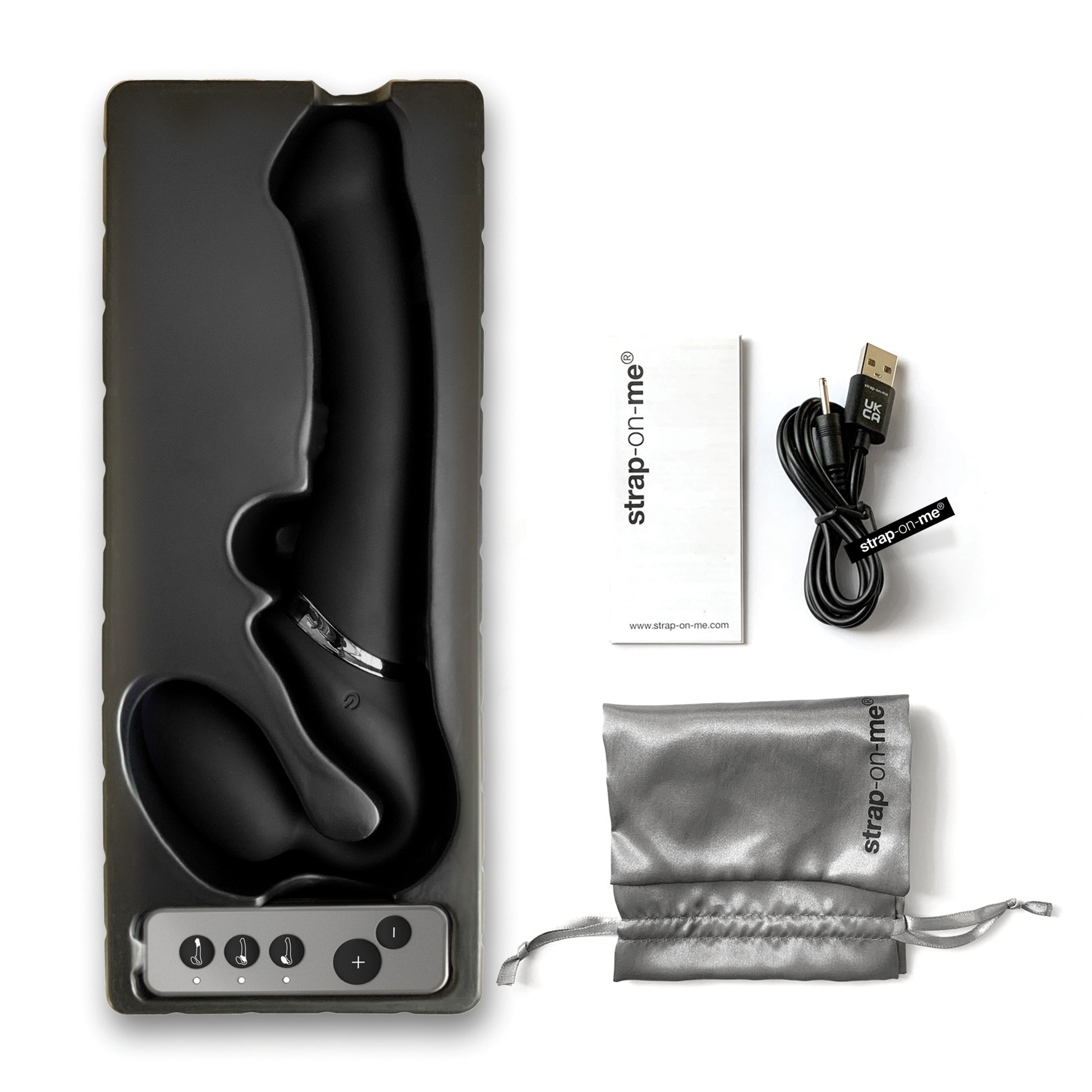 Strap-on-me Vibrating bendable strap-on black M