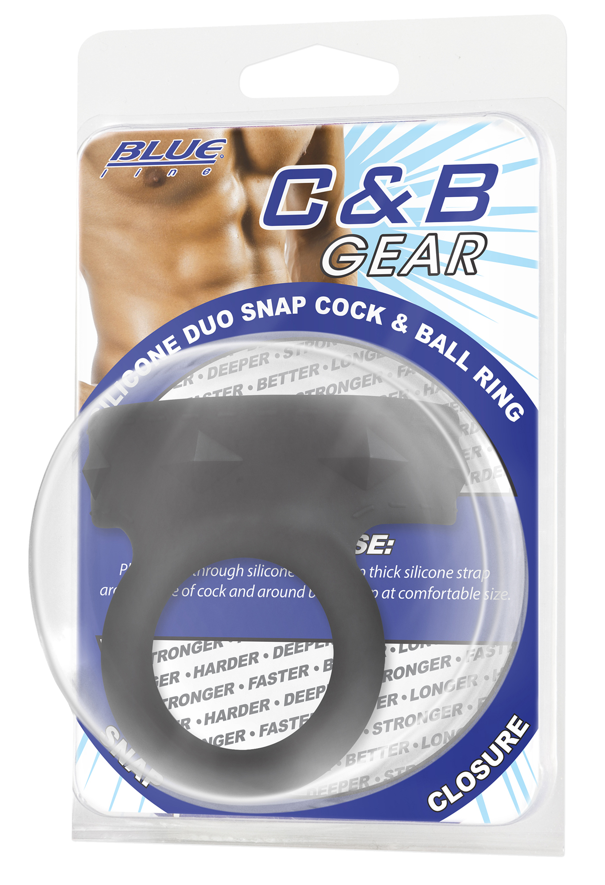 BLUE LINE C&B GEAR Silicone Duo Snap Cock & Ball Ring