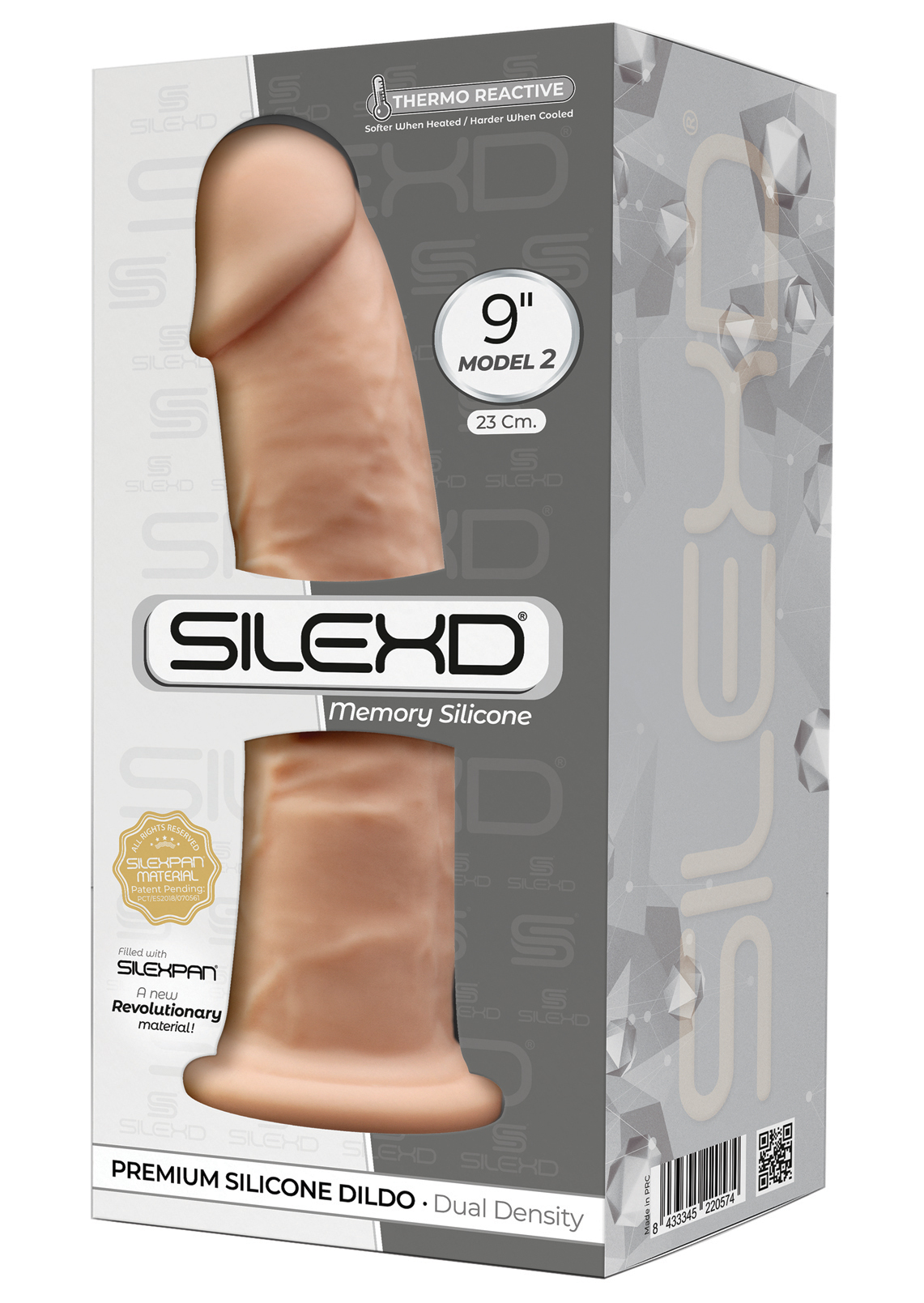 SILEXD Dual Density Silicone Dildo Model 2 flesh (9")