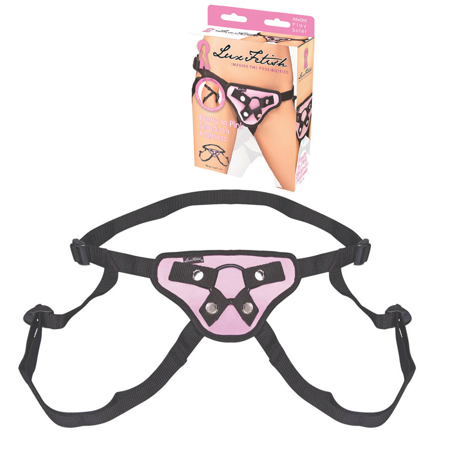 *LUX FETISH Pretty In Pink Strap-On Harness