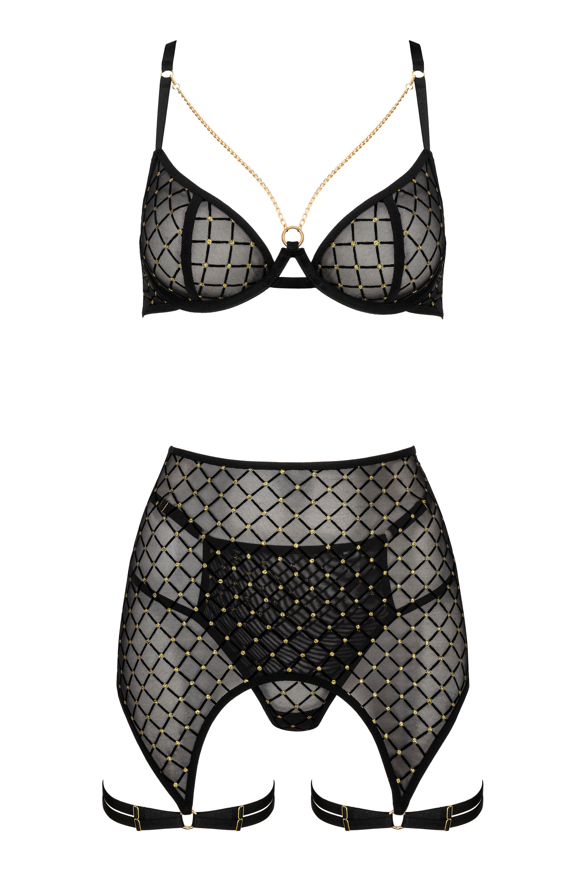 KOTEK 3er-Set THP 101 schwarz-gold L/XL