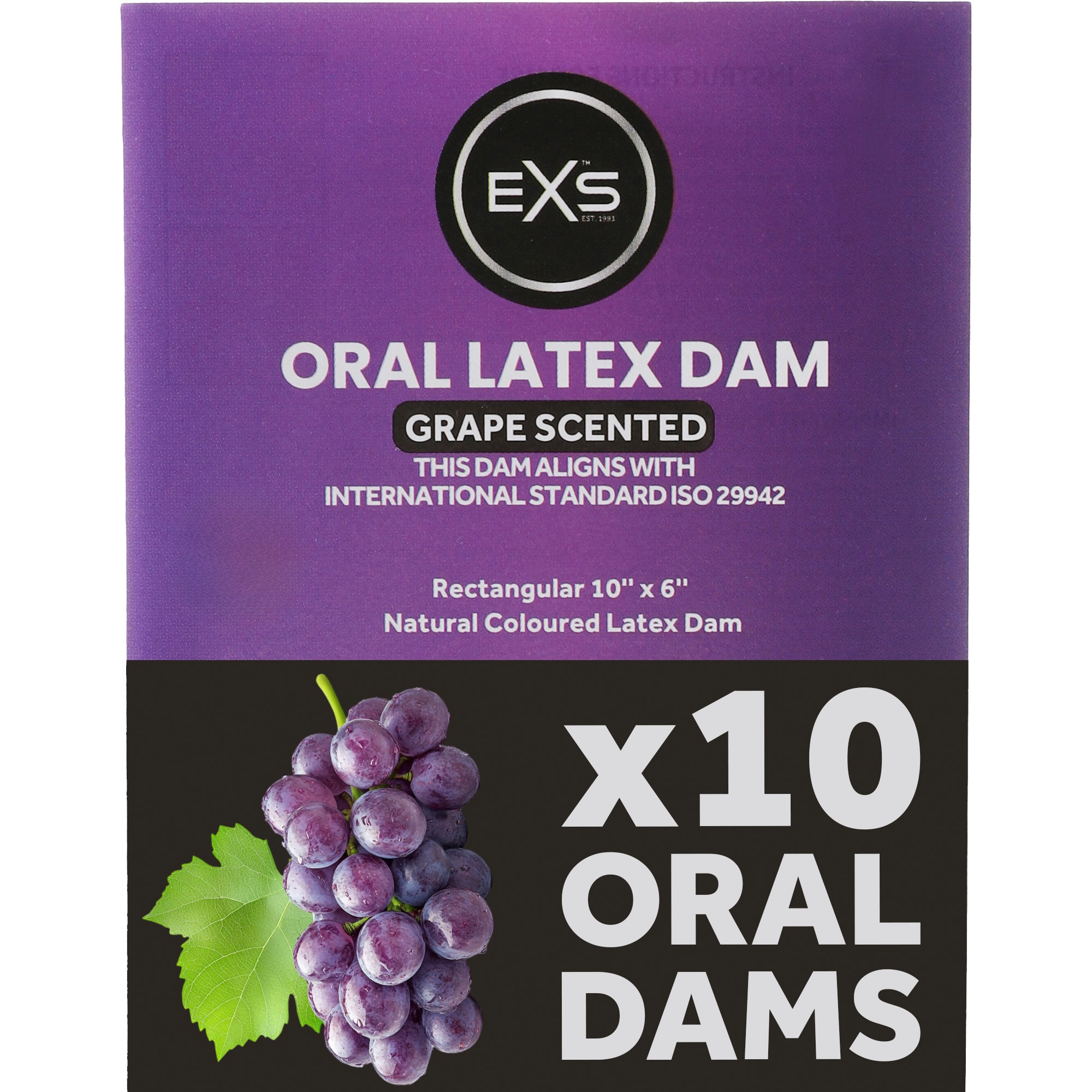 EXS Oral Dams Grape Flavoured (10pcs) 