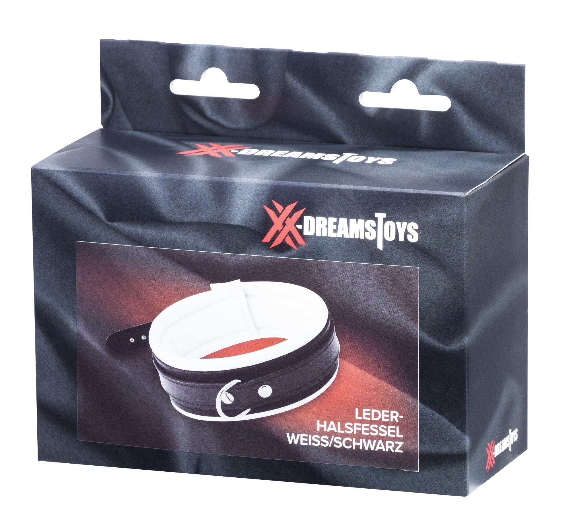 XX-DREAMSTOYS Leder-Halsfessel weiss/schwarz