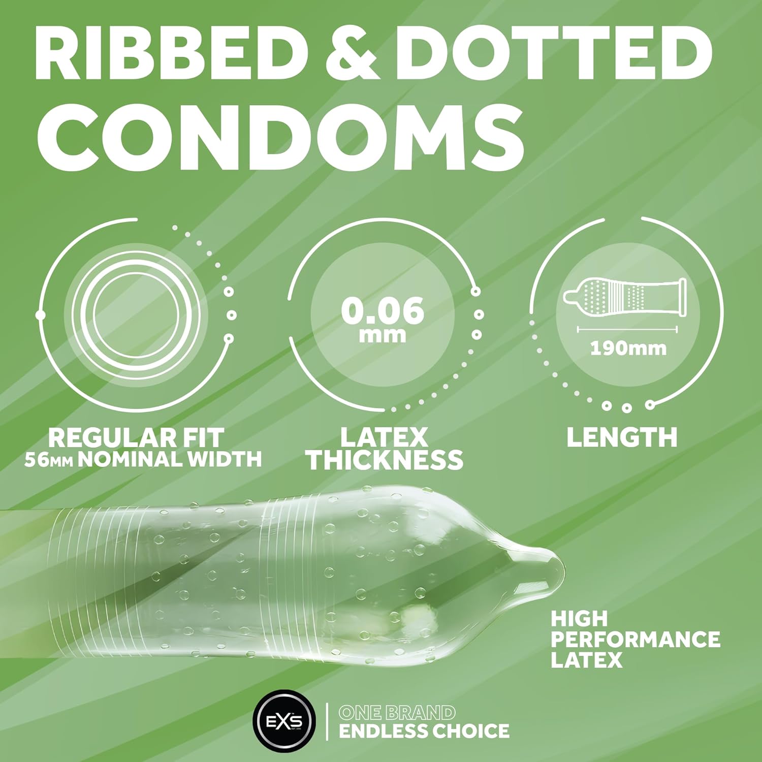 EXS Ribbed & dotted condoms (12pcs)