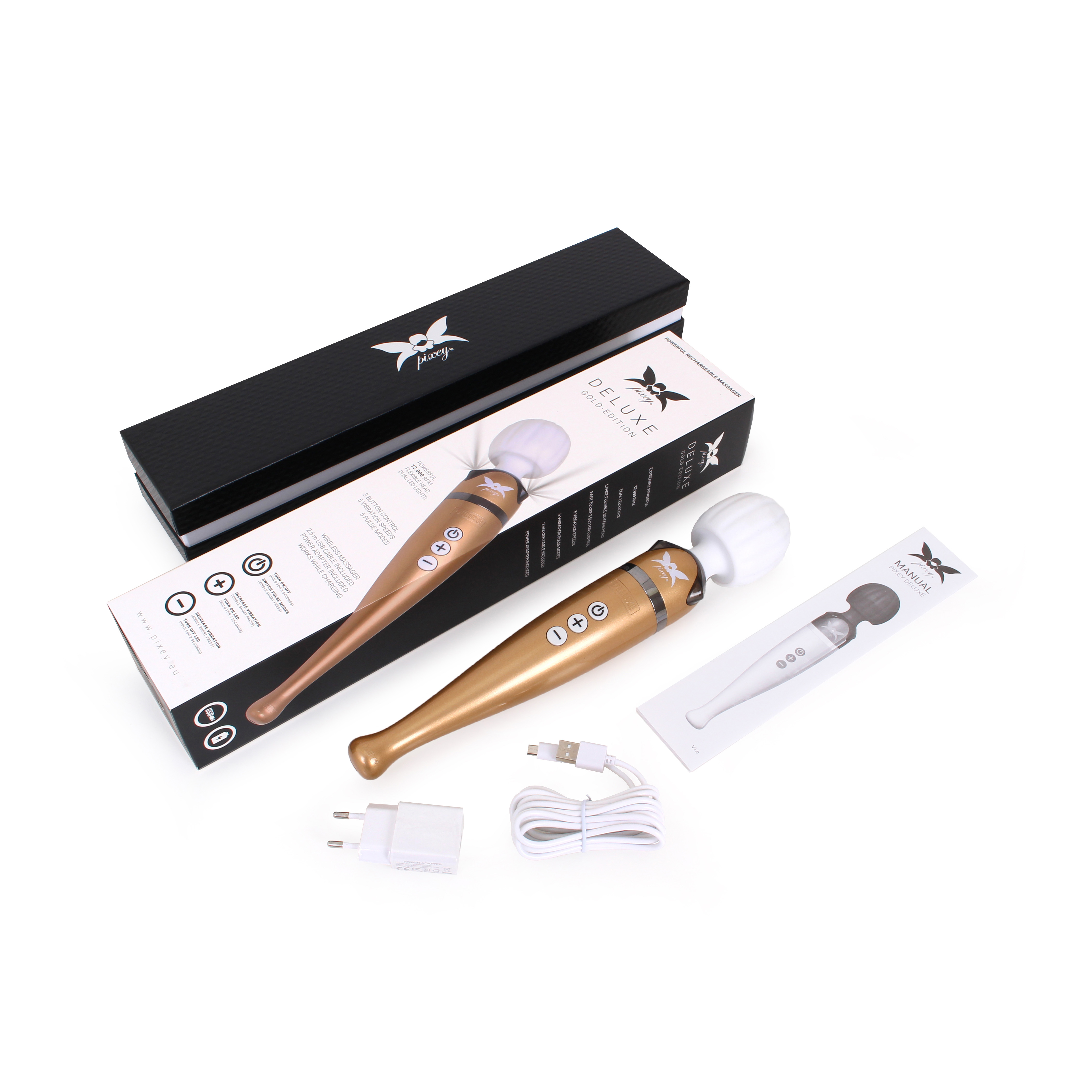 Pixey Deluxe Wand Massager Gold-Edition