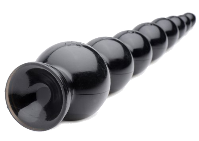 HOSED Graduated Bead Anal Snake 19' Dildo black