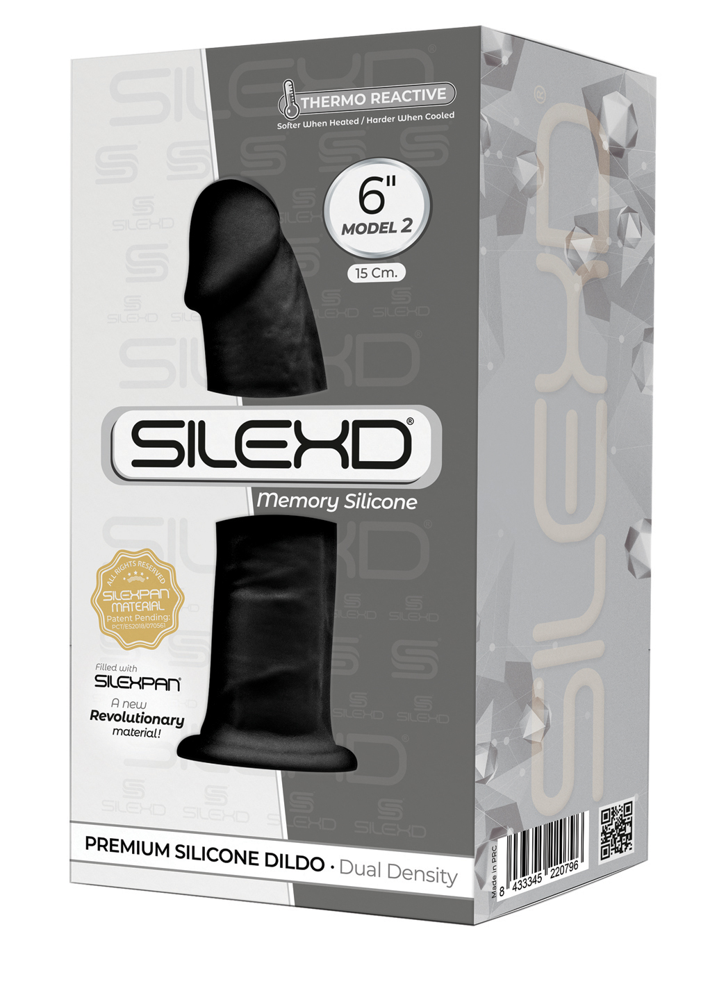 *SILEXD Dual Density Silicone Dildo Model 2 black (6")
