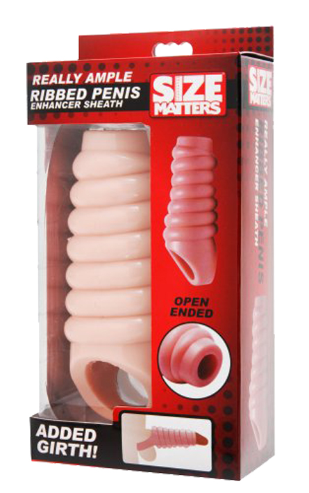 SIZE MATTERS Really Ample Ribbed Penis Sheath