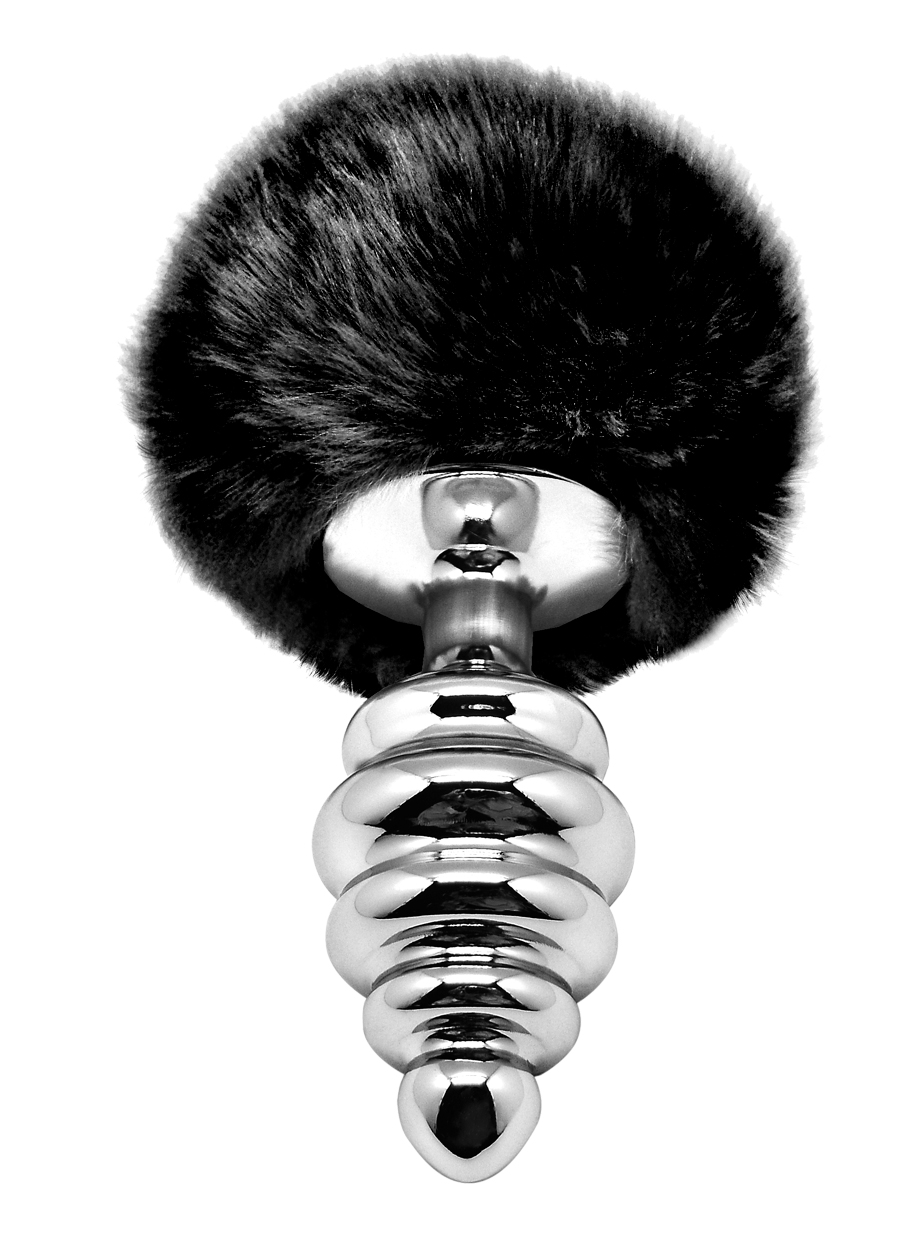 ALIVE Metal Anal Fluffly Twist Plug L Black