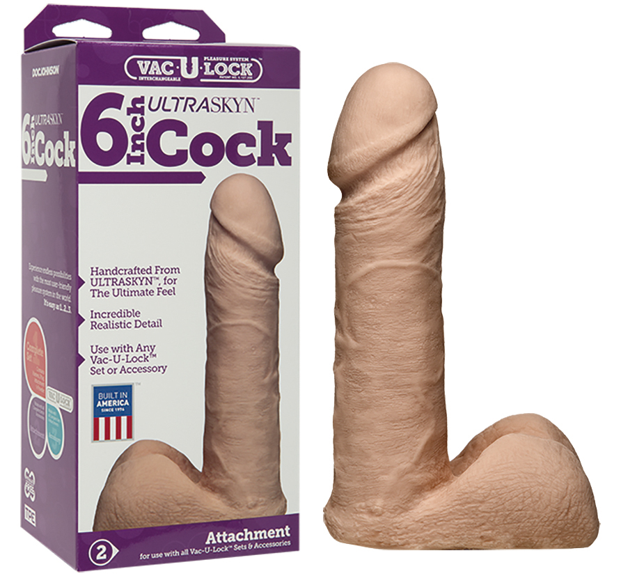 DOC JOHNSON VAC-U-LOCK 6' Ultraskin Cock