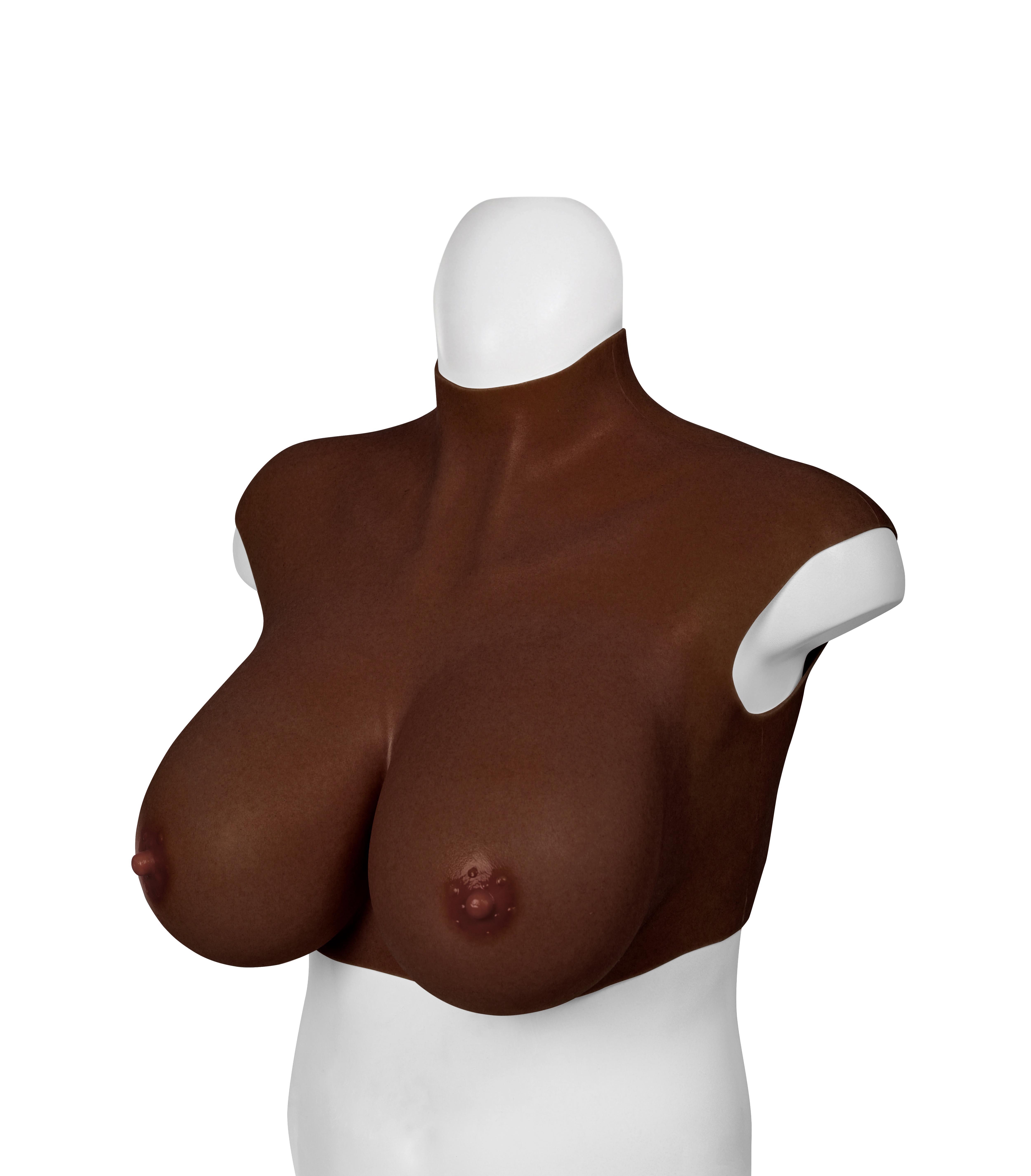 XX-DREAMSTOYS Ultra Realistic Breast Form black Size XL (H-cup)*