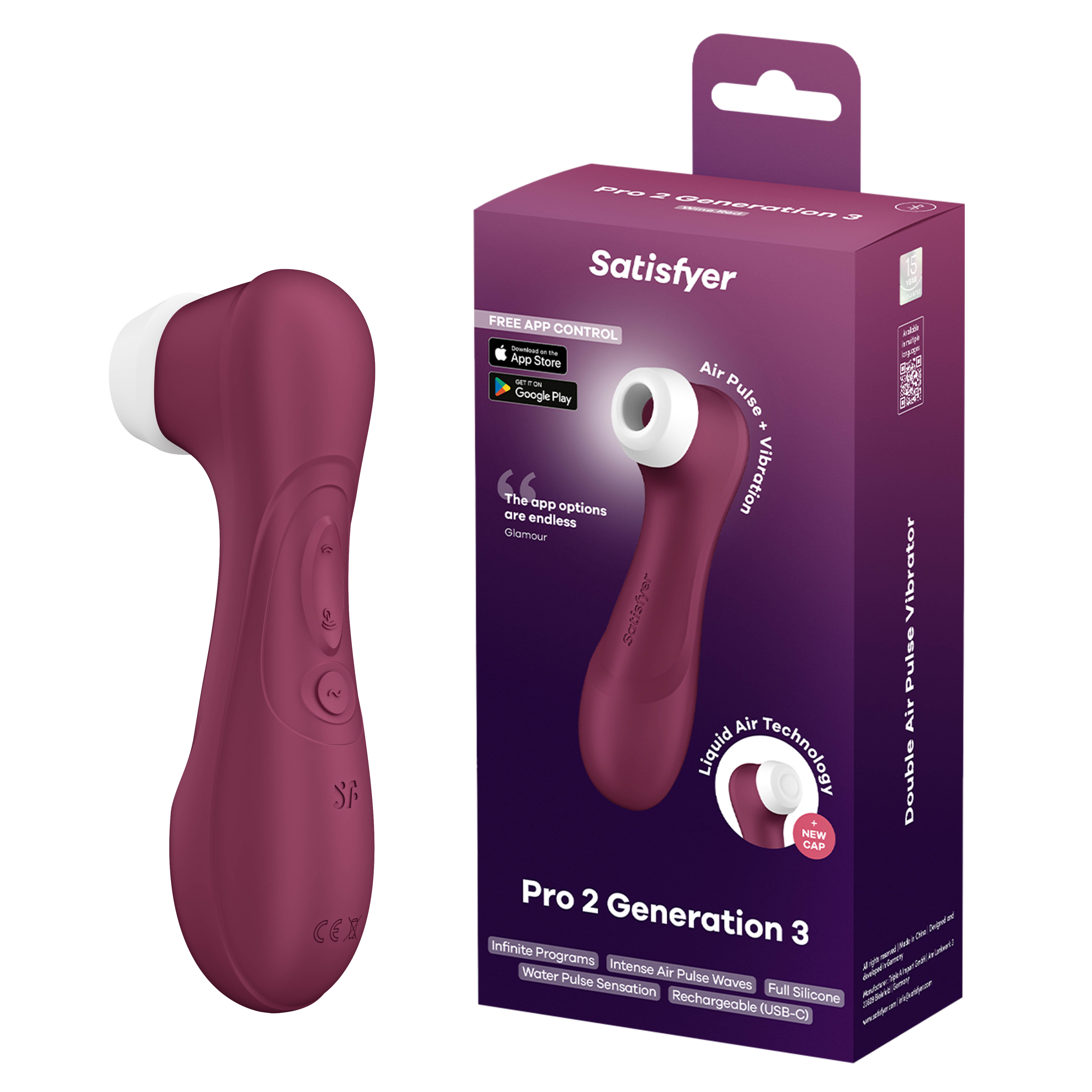 SATISFYER Pro 2 Generation 3 wine red+