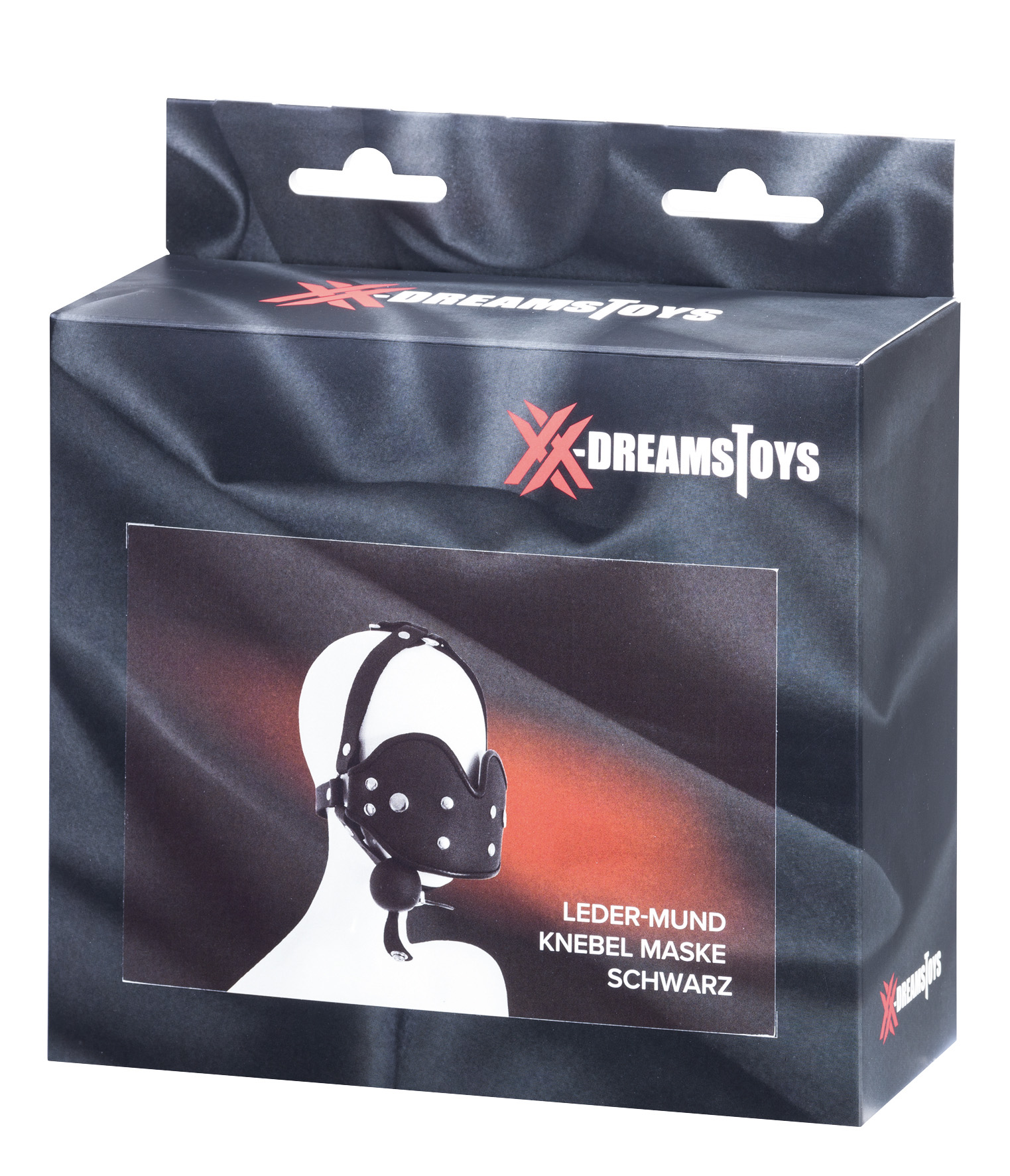 XX-DREAMSTOYS Leder-Mund Knebel Maske schwarz