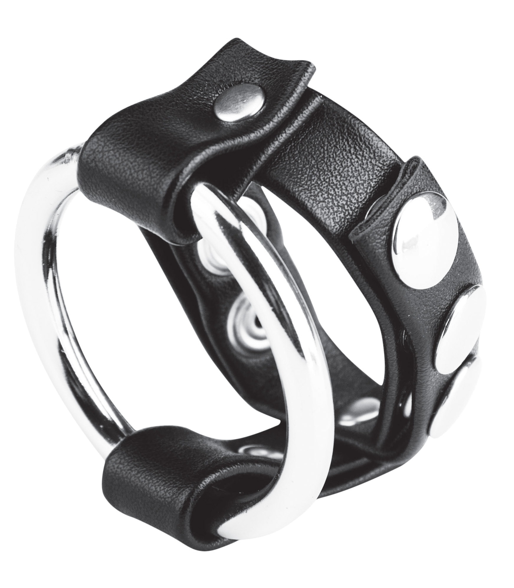 BLUE LINE C&B GEAR Metal Cock Ring With Adjust. Snap Ball Strap