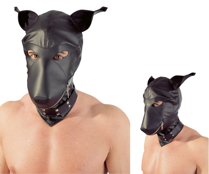 Kopfmaske in Hundeoptik S-L (Lederimitat)