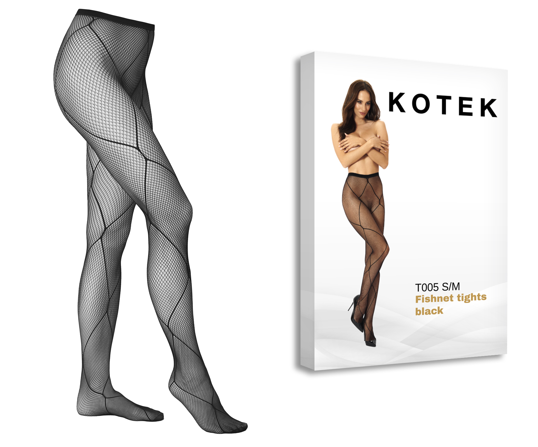 KOTEK Strumpfhose Fishnet T005 schwarz S/M