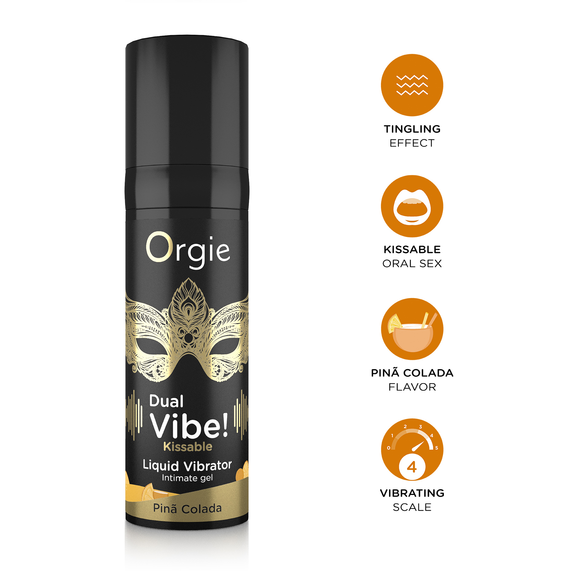 ORGIE Dual Vibe! Pina Colada Kissable Liquid Vibrator