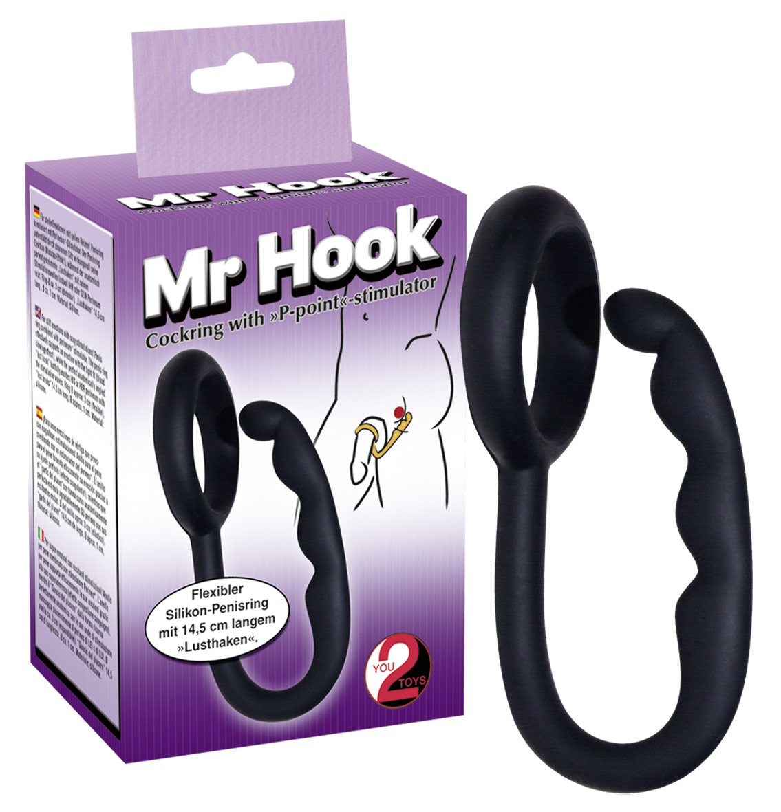 Mr. Hook Pensiring mit Lusthaken schwarz
