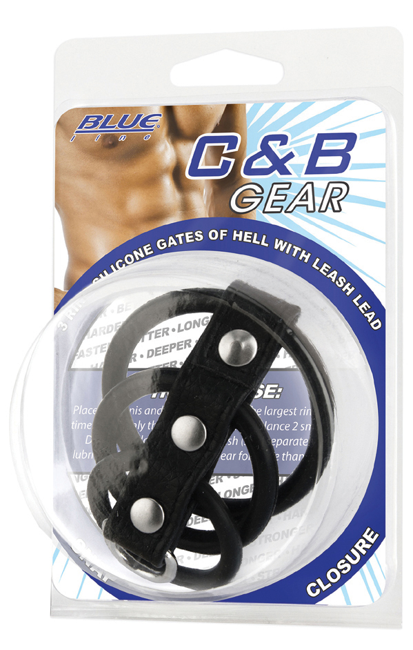 BLUE LINE C&B GEAR 3 Ring Silicone Gates Of Hell With Leash Lead