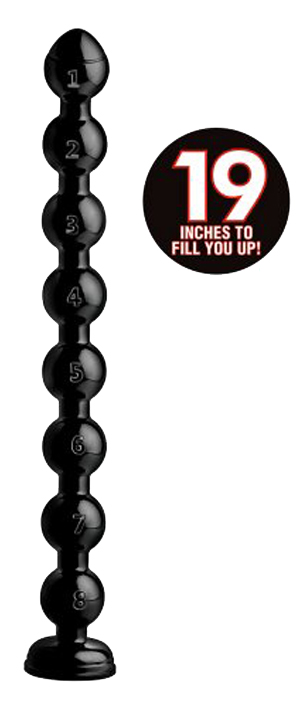 HOSED Beaded Thick Anal Snake 19' Dildo black