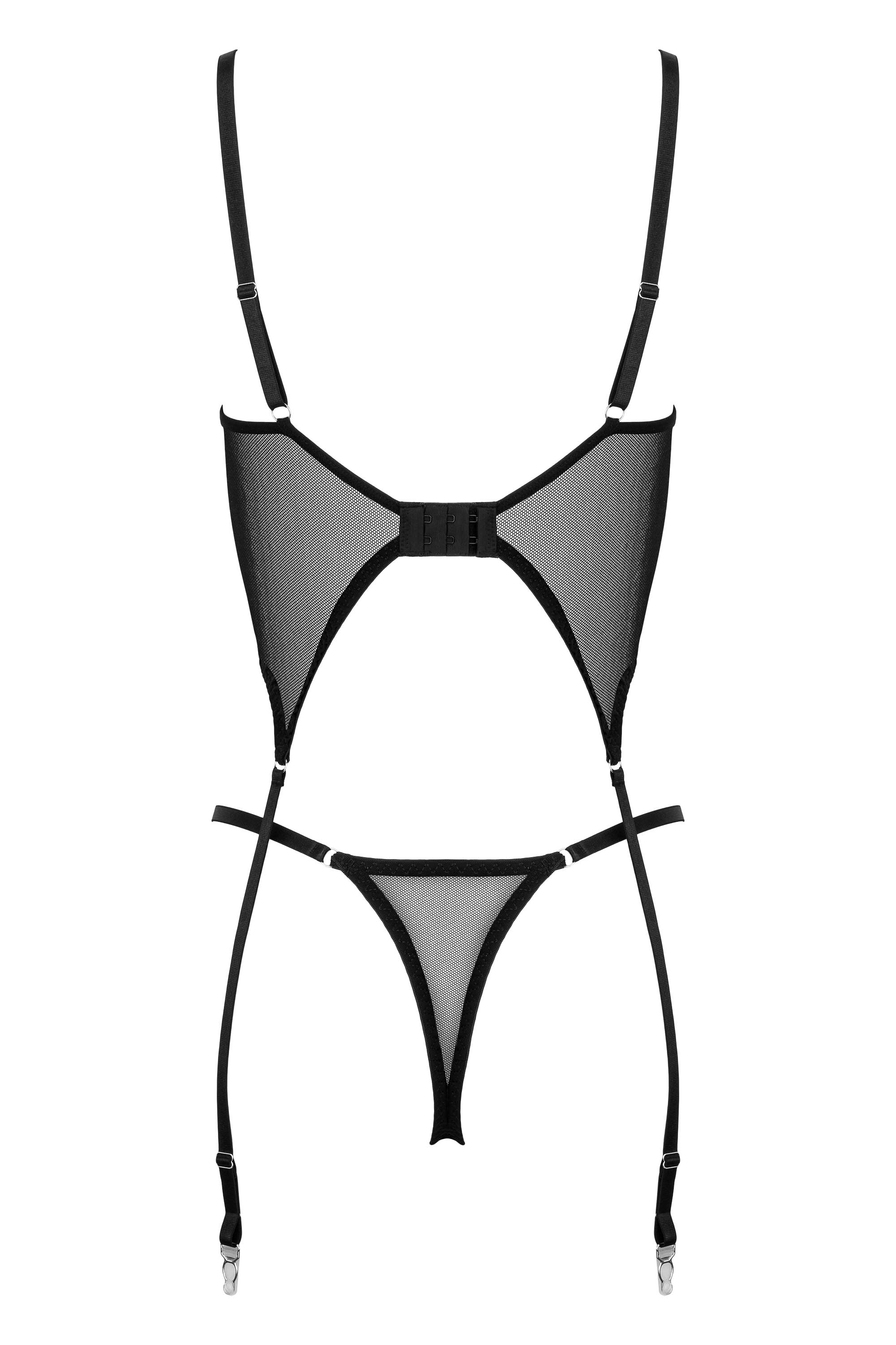 KOTEK 2er-Set CO103 Corset & Thong black S/M