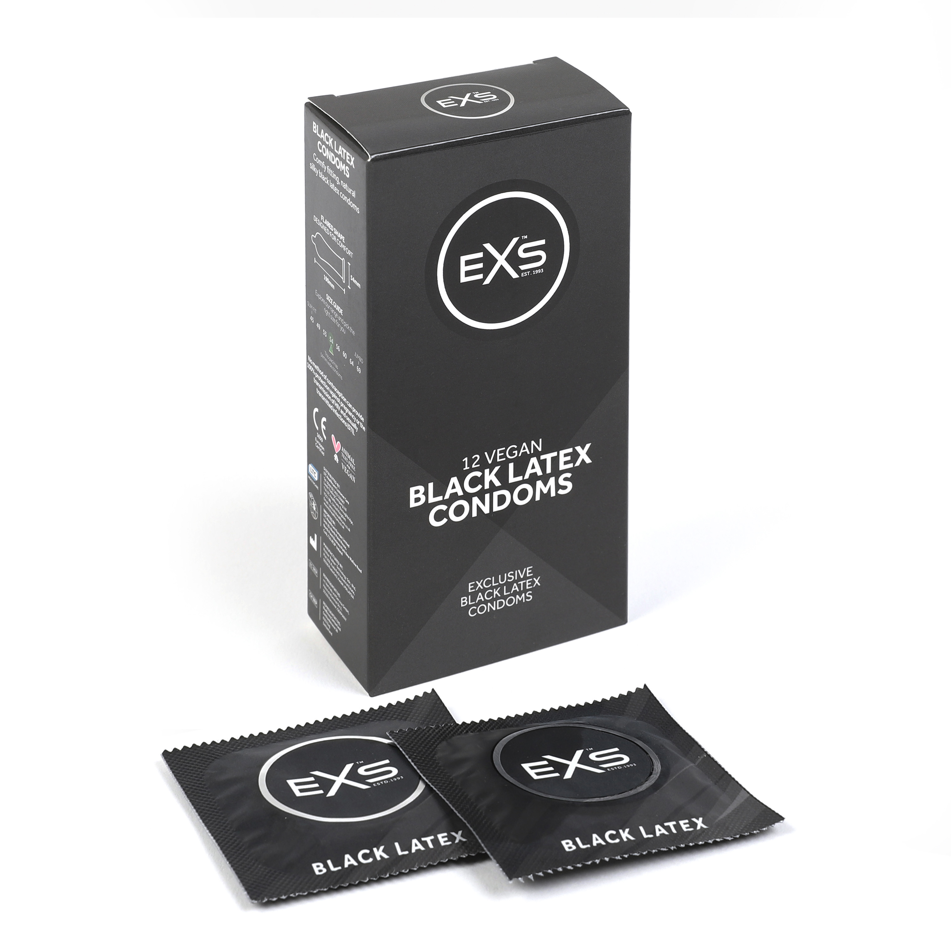 EXS Black Latex condoms (12pcs)