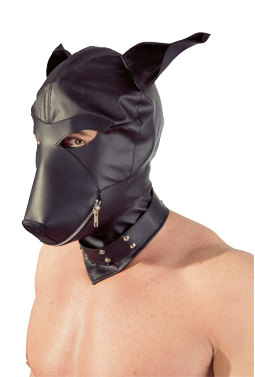 Kopfmaske in Hundeoptik S-L (Lederimitat)