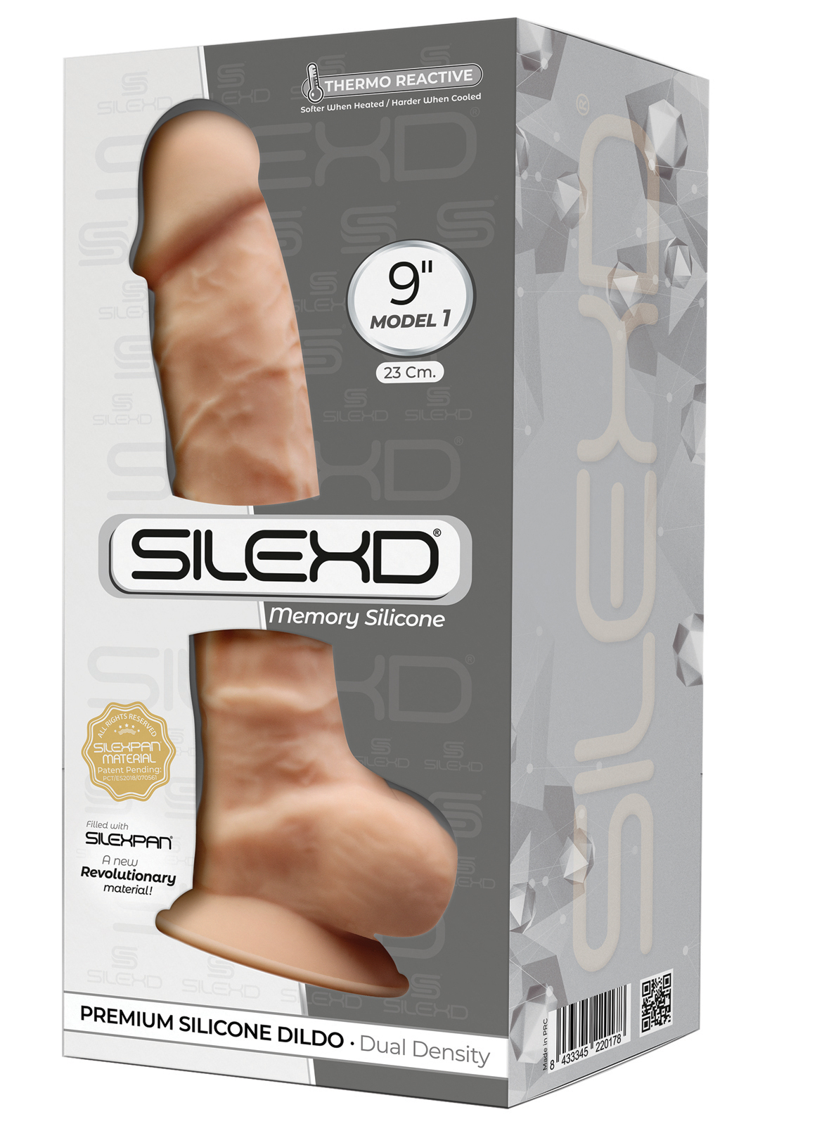 SILEXD Dual Density Silicone Dildo Model 1 flesh (9")