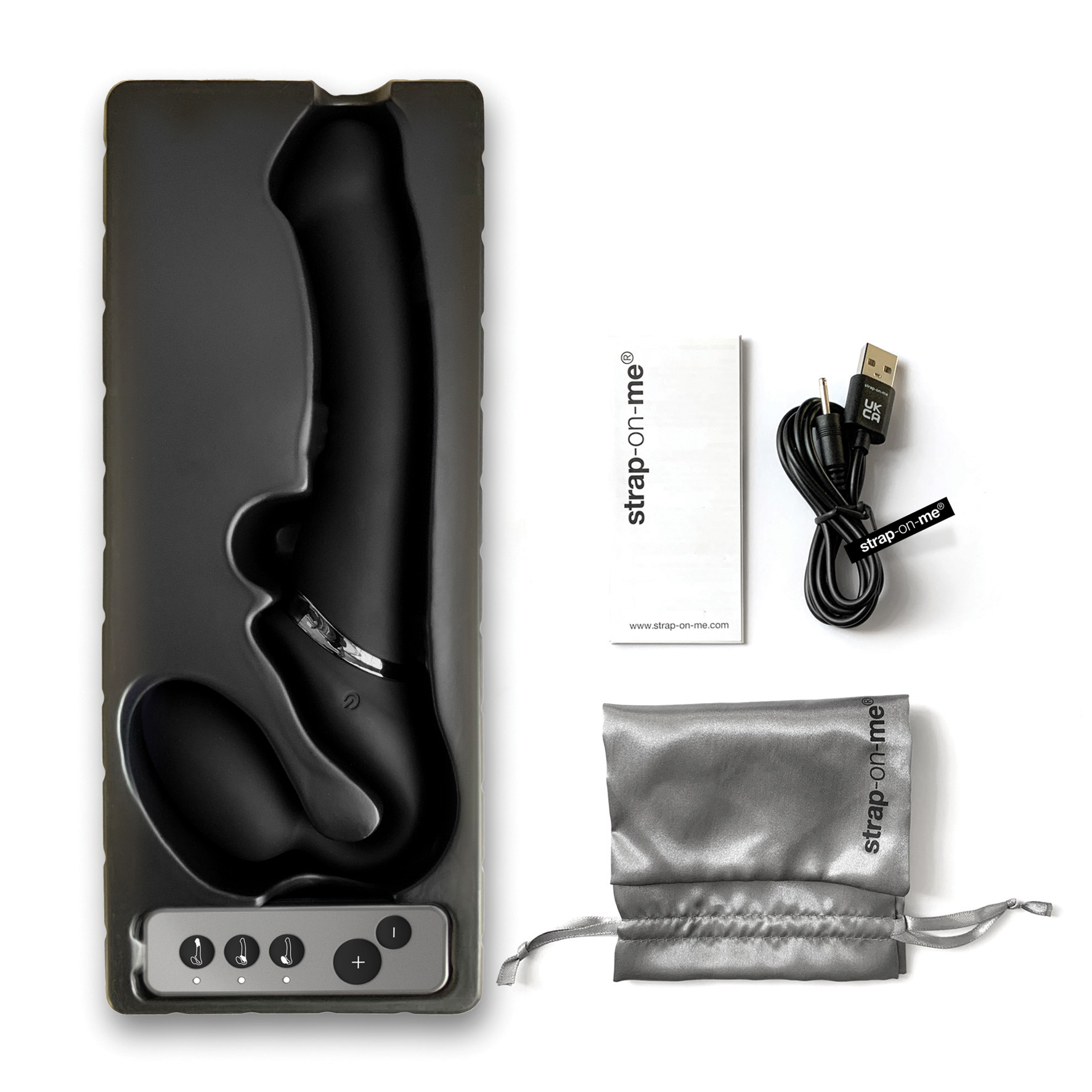 Strap-on-me Vibrating bendable strap-on black L