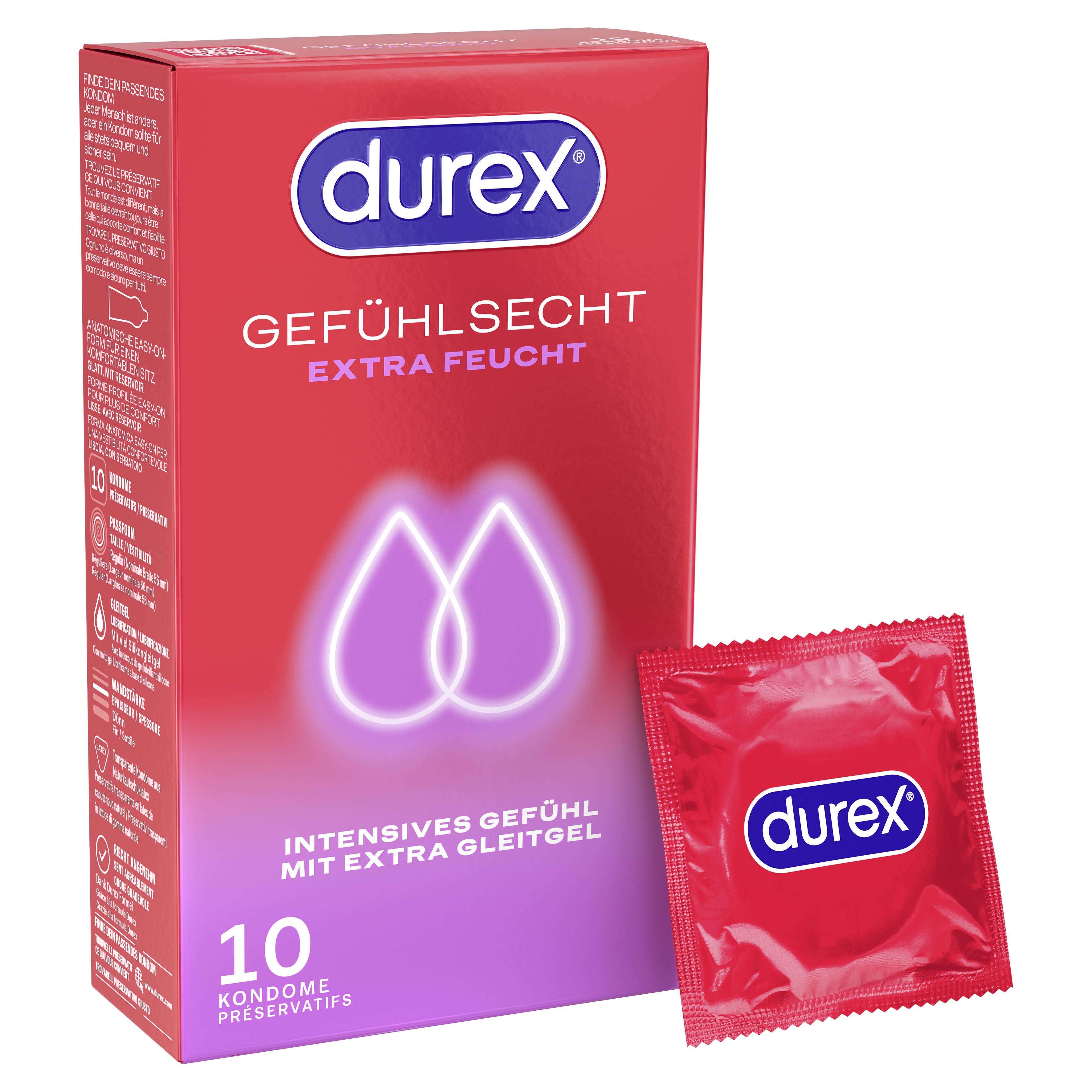 DUREX Gefühlsecht Extra Feucht 10 St. 