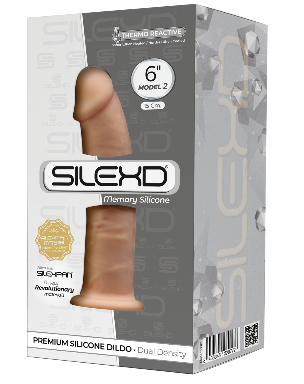 SILEXD Dual Density Silicone Dildo Model 2 flesh (6")