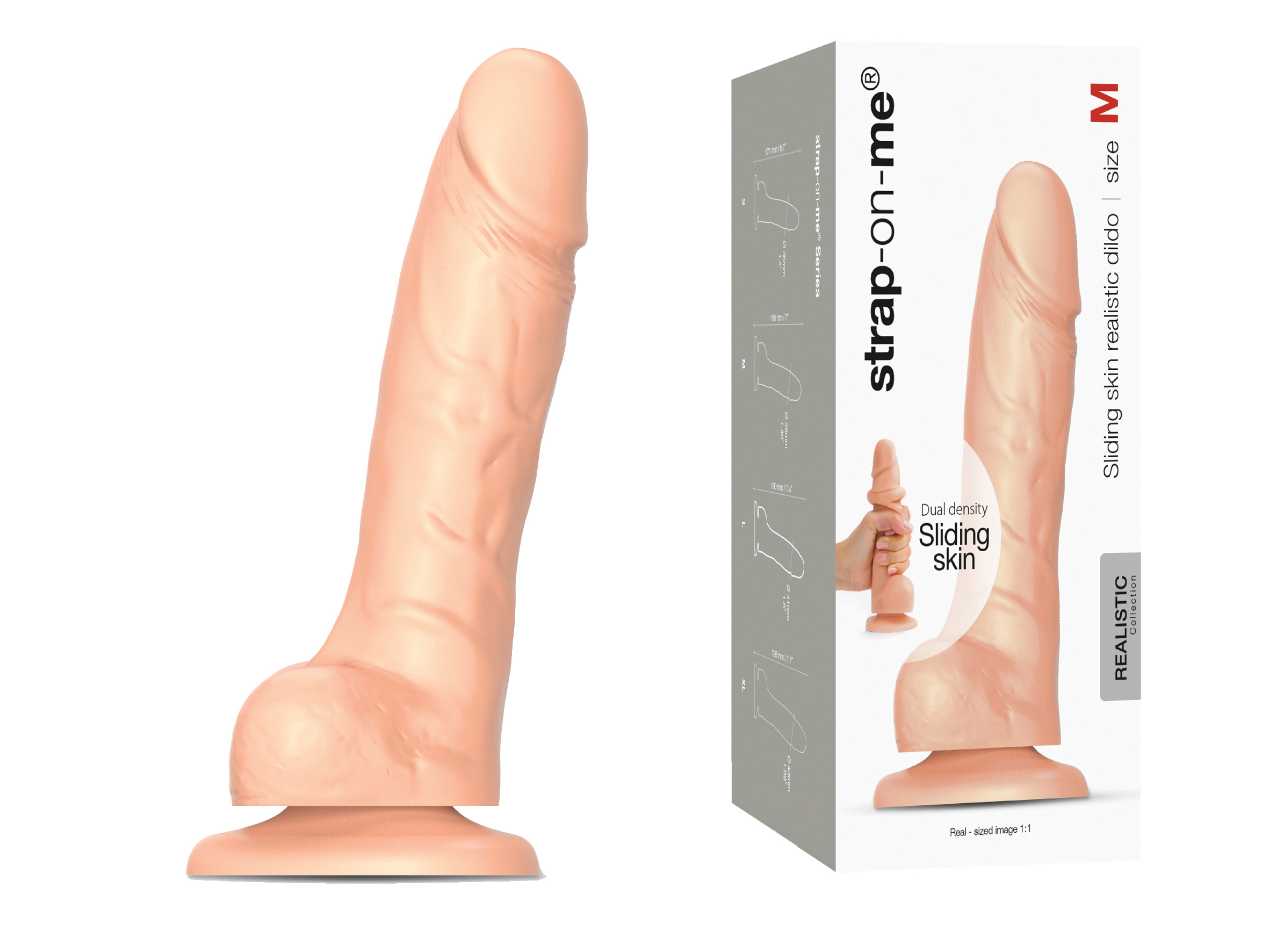 Strap-on-me Sliding Skin Realistic Dildo flesh M