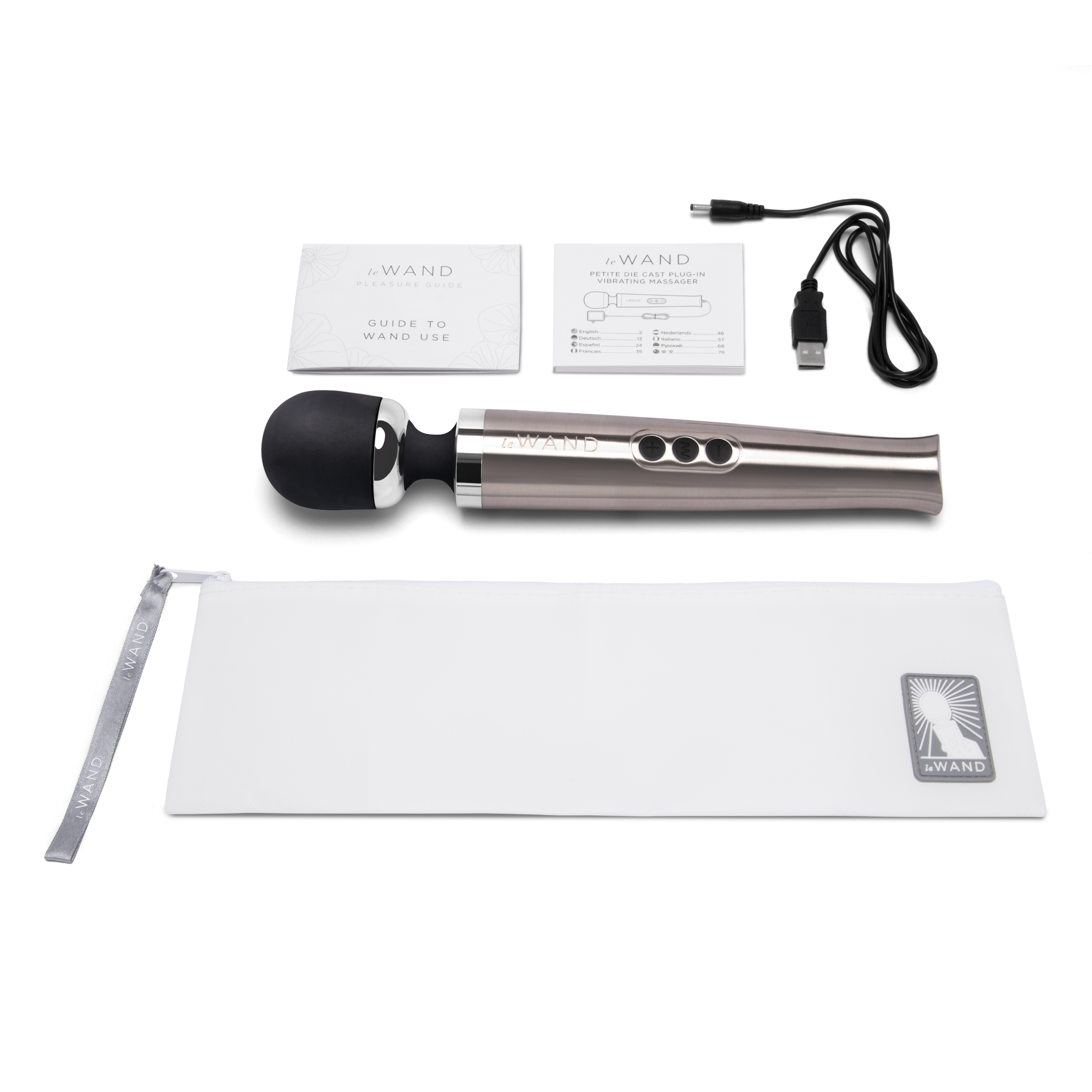 Le Wand Die Cast rechargeable massager silver