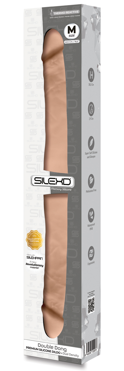 SILEXD Dual Density Silicone Double Dong Dildo M flesh (16,5")
