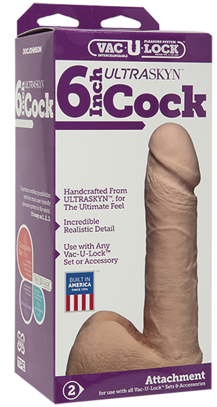 DOC JOHNSON VAC-U-LOCK 6' Ultraskin Cock