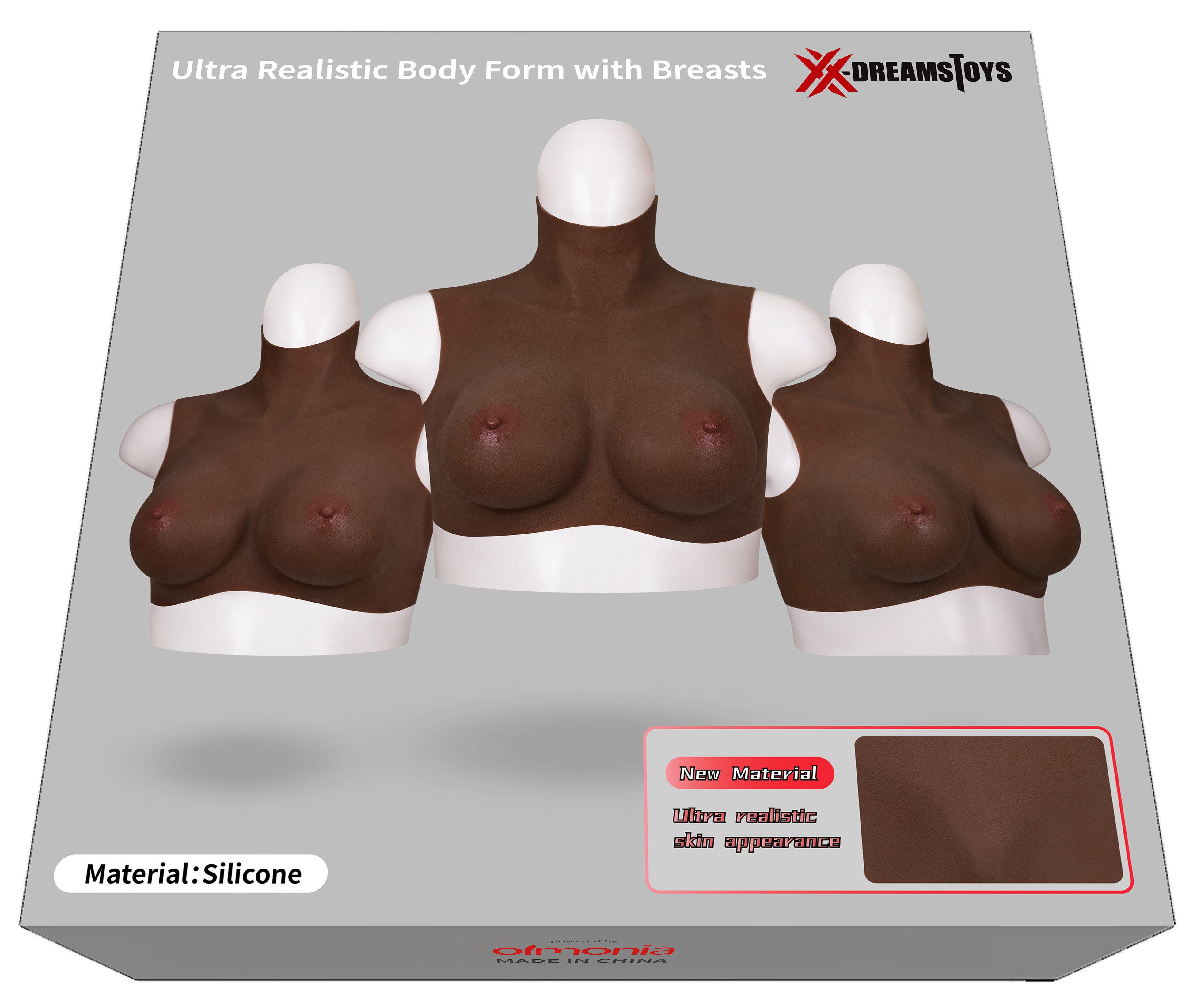 XX-DREAMSTOYS Ultra Realistic Breast Form black Size XL (H-cup)*