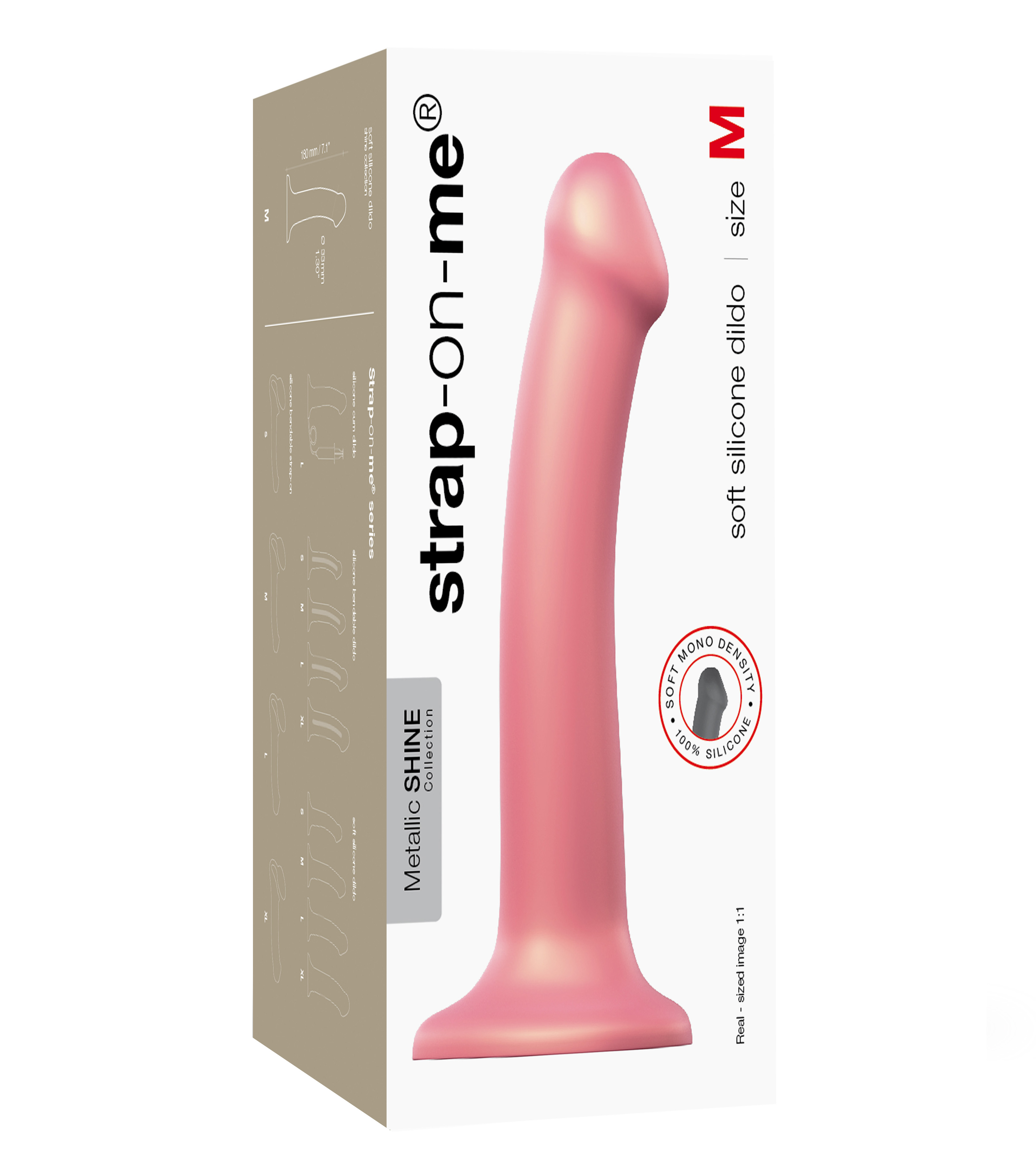 Strap-on-me Mono Density Dildo Rose Metallic Shine M