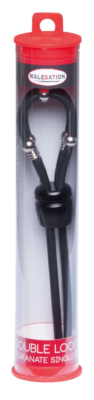 MALESATION Double Loop Granate Single schwarz | Verstellbarer Penisring | RaiX