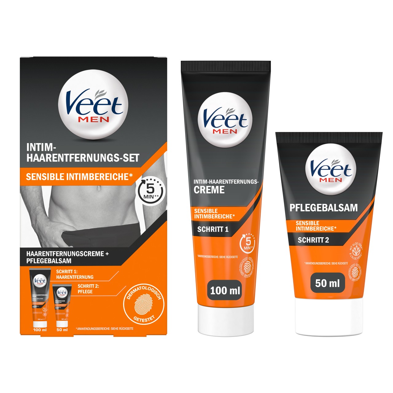 VEET Men Intim Haarentfernungs-Creme Kit 100ml + 50ml | 310000091443