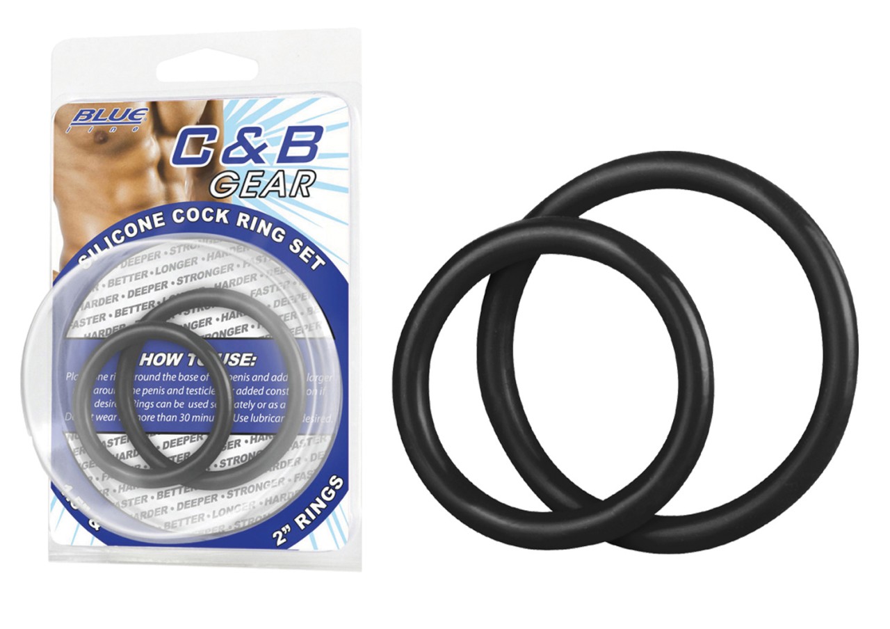 BLUE LINE C&B GEAR Silicone Cock Ring Set – Black – Bekleidung